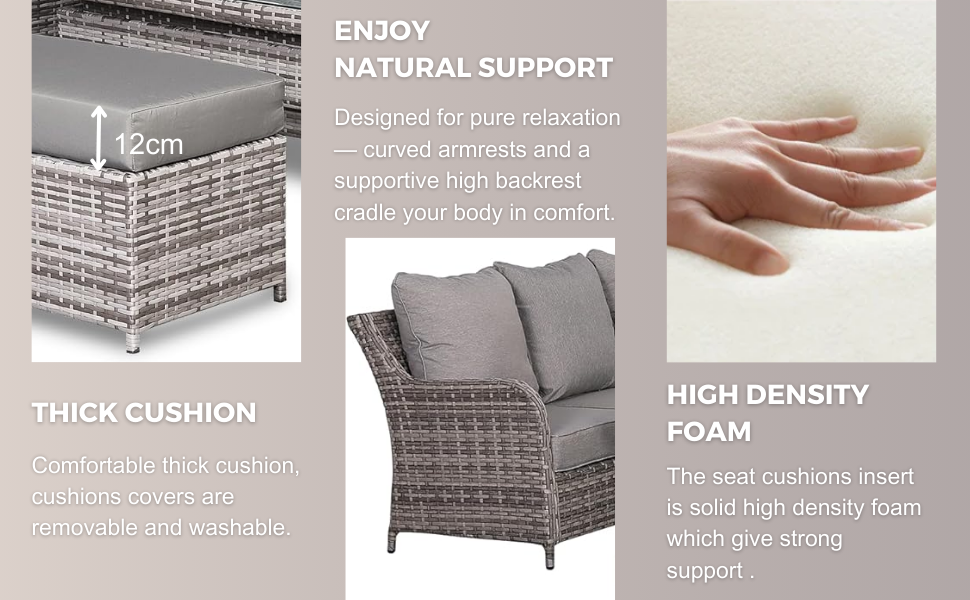 ROSE RATTAN Sicily Range Aluminium Left Hand Corner Set with Rising Table and Arm Chair in Grey Weave