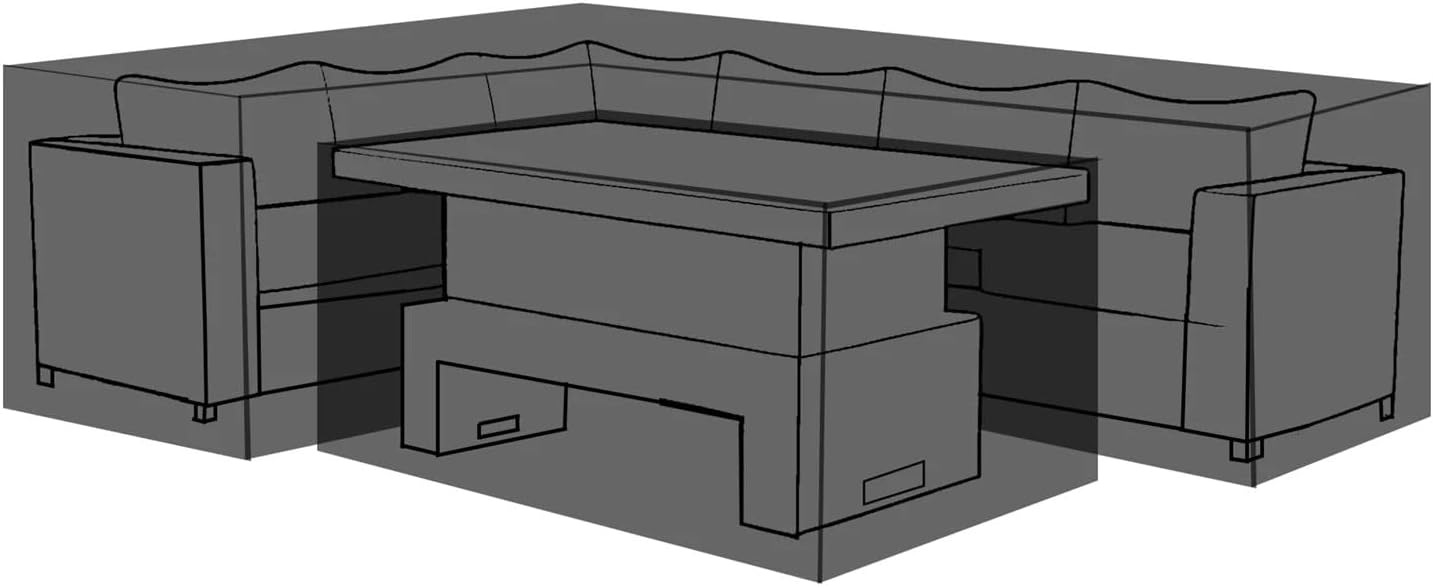 ROSE RATTAN Heavy Duty Protective Rain Cover for Isobella Left Hand Corner Sofa (260x200x66) and Table (150x90x71)
