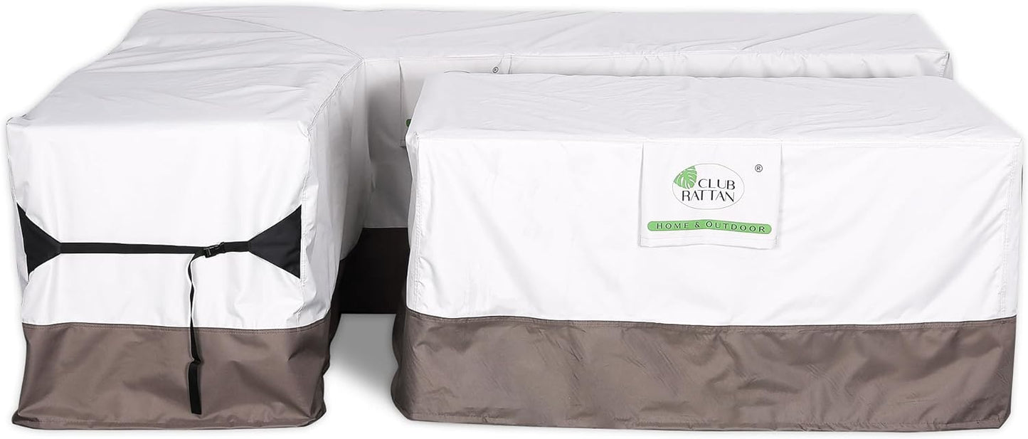 ROSE RATTAN Heavy Duty Protective Rain Cover for Isobella Left Hand Corner Sofa (260x200x66) and Table (150x90x71)